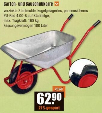 V Baumarkt Garten- und Bauschubkarre Angebot