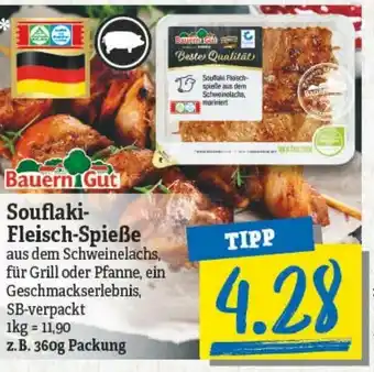 NP Discount Bauern Gut Souflaki Fleisch Spieße 360g Angebot