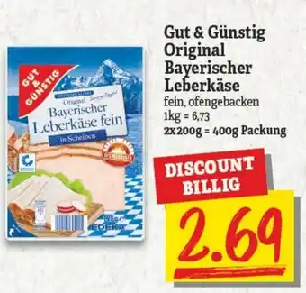 NP Discount Gut & Günstig Original Bayerischer Leberkäse 400g Angebot