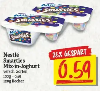 NP Discount Nestlé Smarties Mix in Joghurt 120g Becher Angebot