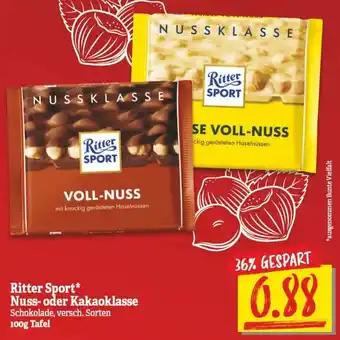 NP Discount Ritter Sport Nuss oder Kakaoklasse 100g Angebot