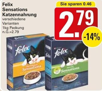 WEZ Felix Sensations Katzennahrung 1 kg Packung Angebot