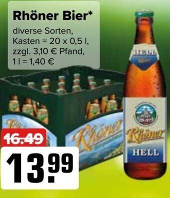 Logo Getränkemarkt Rhöner Bier* 20*500ml Angebot