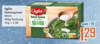 Klaas und Kock Iglo Rahmspinat 500g Angebot