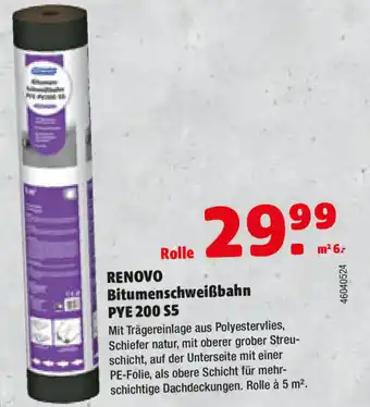 Hagebau Renovo Bitumenschweißbahn PYE 200 S5 Angebot