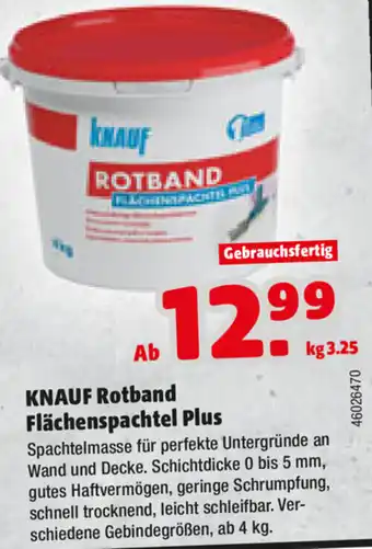 Hagebau Knauf Rotband Flächenspachtel Plus Angebot