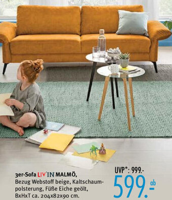 Trends Möbel 3er-Sofa LIV IN MALMÖ Angebot