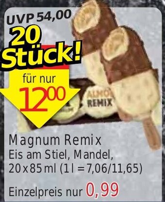 Wiglo Wunderland Magnum Remix Eis am Stiel 20x85 ml Angebot