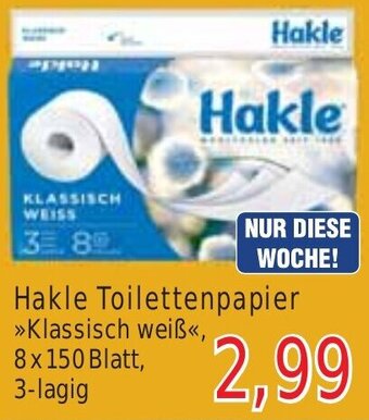 Wiglo Wunderland Hakle Toilettenpapier 8 x 150 Blatt,, 3-lagig Angebot