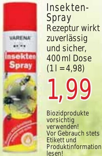 VARENA Insekten Spray 400 Ml Dose Angebot Bei Wiglo Wunderland varena-insekten-spray-400-ml-dose-angebot-bei-wiglo-wunderland