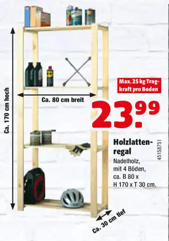 Hagebau Holzlattenregal Angebot