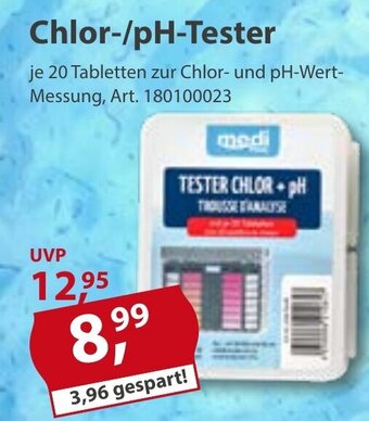 Sonderpreis Baumarkt medi Pool Chlor-/pH-Tester je 20 Tabs Angebot