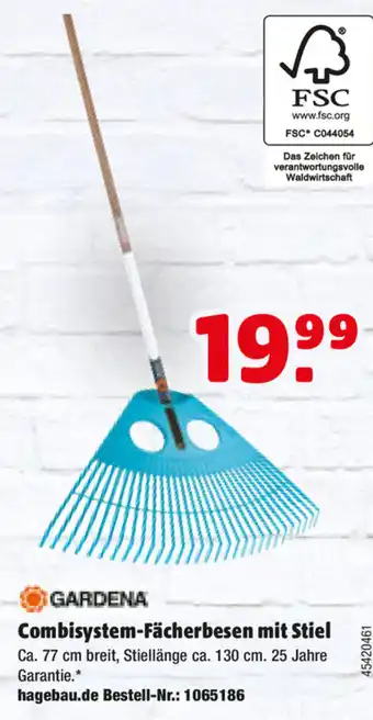 Hagebau Gardena Combisystem Fächerbesen mit Stiel Angebot