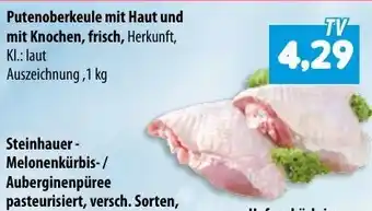 Mix Markt Putenoberkeule mit Haut und mit Knochen, frisch 1kg Angebot