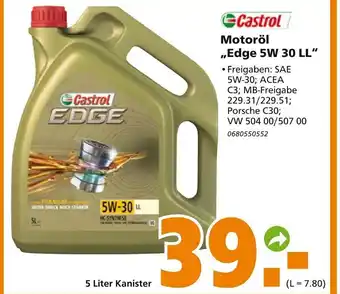 Globus Baumarkt Castrol Motoröl Edge 5W 30 LL Angebot