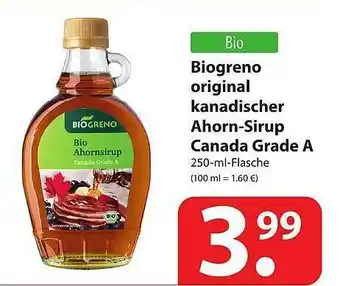 Famila Nord Ost Biogreno Original Kanadischer Ahorn-sirup Canada Grade A Angebot