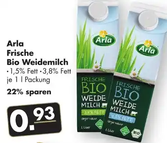 Handelshof Arla Frische Bio Weidemilch 1L Angebot