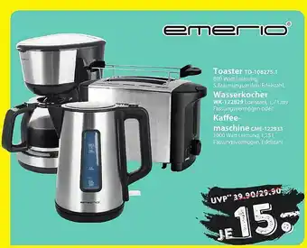 Famila Nord Ost Emerio Toaster To-108275.14 Wasserkocher Wk-122829 Kaffee-maschine Cme-122933 Angebot