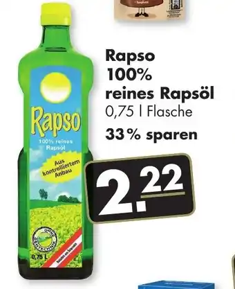 Handelshof Rapso 100% reines Rapsöl 0,75L Angebot