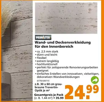 Globus Baumarkt Primaster Wand und Deckenverkleidung für den Innenbereich Angebot