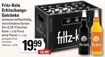 Meyer's Frischemarkt Fritz-Kola Erfrischungs-Getränke 24*330ml Angebot