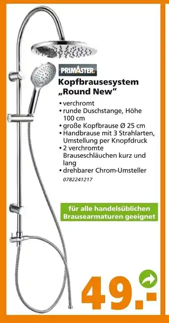 Globus Baumarkt Primaster Kopfbrausesystem Round New Angebot