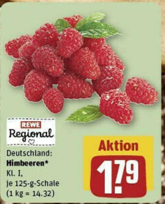 REWE REWE Regional Himbeeren* 125-g-Schale Angebot