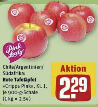 REWE Rote Tafeläpfel >>900 g Schale Angebot