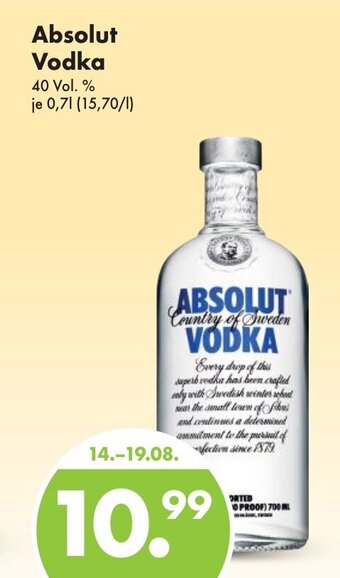 Trink und Spare Absolut Vodka 700ml Angebot