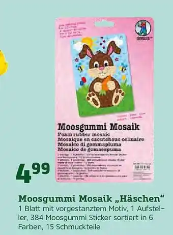 Pflanzen Kölle Moosgummi Mosaik ,,Häschen" Angebot