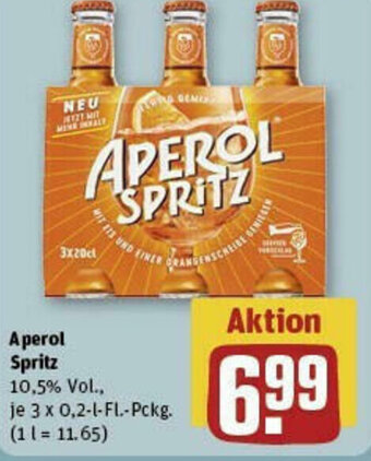 REWE Aperol Spritz 3 x 0,2-l-FL.-Pckg. Angebot