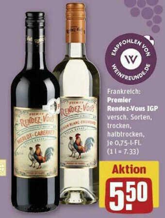 REWE Premier Rendez-Vous IGP 0,75 l Fl. Angebot