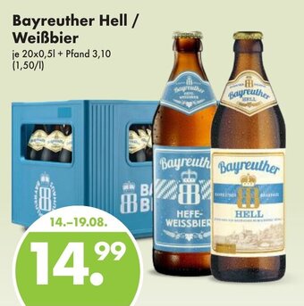 Trink und Spare Bayreuther Hell / Weißbier 20*500ml Angebot