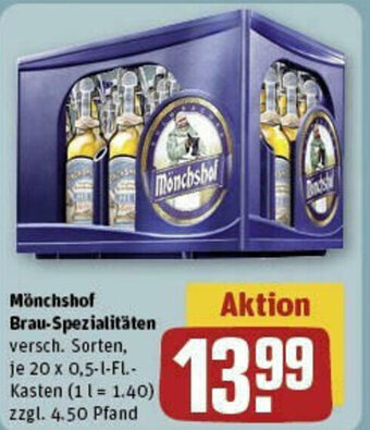 REWE Mönchshof Brau-Spezialitäten 20 x 0,5-l-FL.-Kasten Angebot