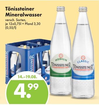 Trink und Spare Tönissteiner Mineralwasser 12*750ml Angebot