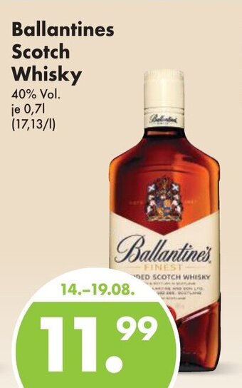 Trink und Spare Ballantines Scotch Whisky 700ml Angebot