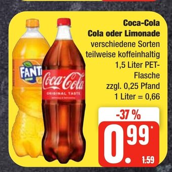 Edeka Frischemarkt Coca-Cola oder Limonade 1.5L Angebot