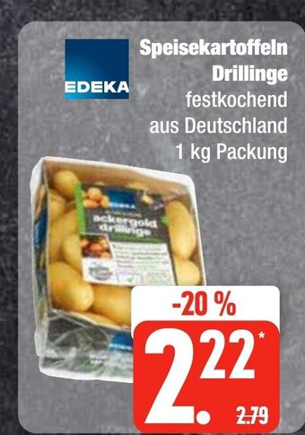 Edeka Frischemarkt EDEKA Speisekartoffeln Drillinge festkochend aus Deutschland 1 kg Packung Angebot