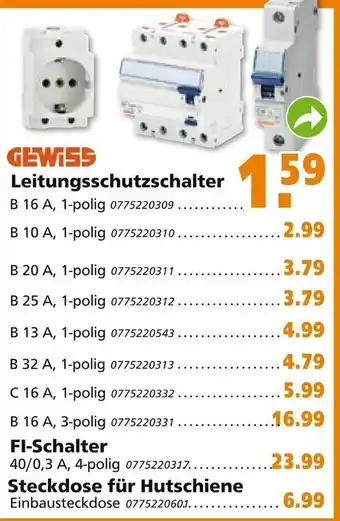 Globus Baumarkt Leitungsschutzschalter Angebot