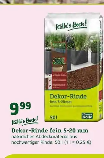 Pflanzen Kölle Kölles Beste Dekor Rinde fein 5-20 mm Angebot