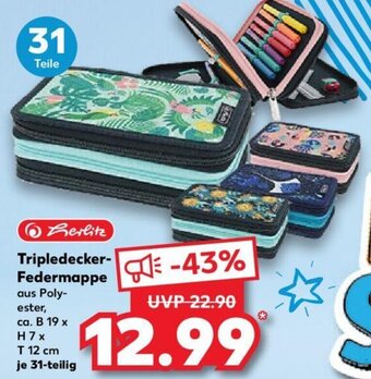 Kaufland Herlitz Tripledecker Federmappe 31-teilig Angebot