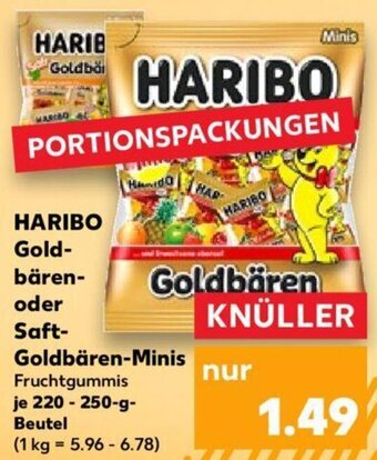 Kaufland HARIBO Goldbären oder Saft Goldbären-Minis 220 - 250-g-Beutel Angebot