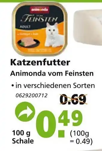 Globus Baumarkt Katzenfutter Animonda vom Feinsten 100g Angebot