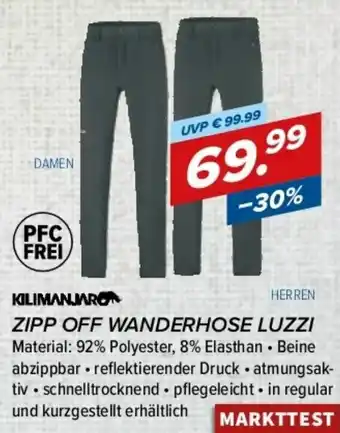 Hervis Zipp Off Wanderhose Luzzi Angebot