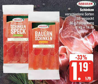 Edeka ABRAHAM Schinken 80 g Faltpackung Angebot