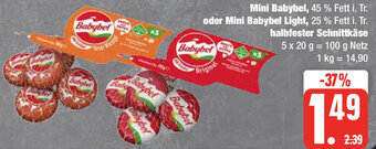 Edeka Mini Babybel, oder Mini Babybel Light, halbfester Schnittkäse 100 g Netz Angebot