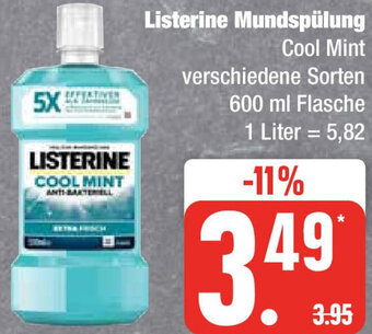 Edeka Listerine Mundspülung 600 ml Flasche Angebot