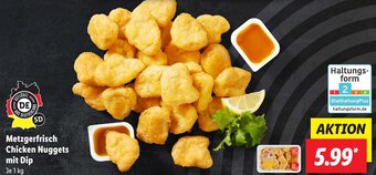 Lidl Metzgerfrisch Chicken Nuggets mit Dip 1 kg Angebot