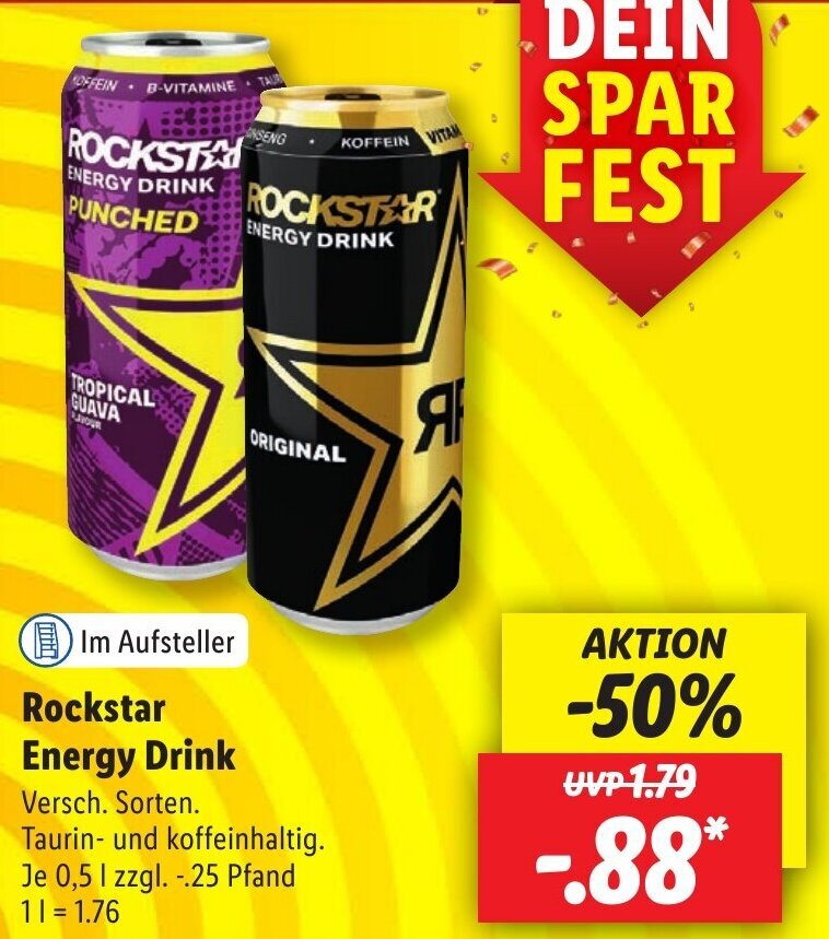 Rockstar Energy Drink 0,5 L Angebot bei Lidl