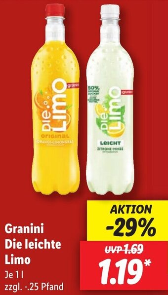 Lidl Granini Die leichte Limo 1 L Angebot